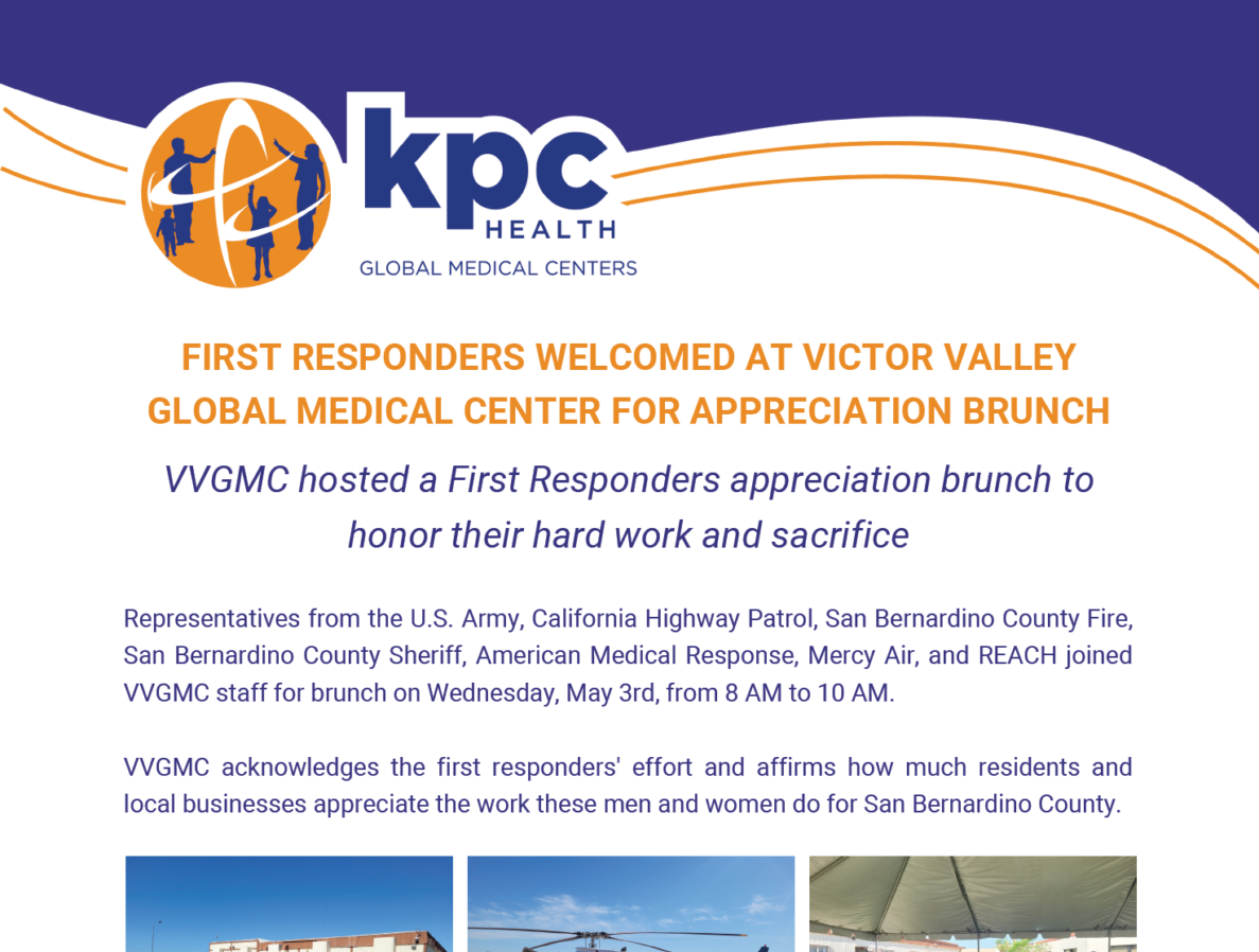 First Responders Welcomed at Victor Valley Global Medical Center for Appreciation Brunch